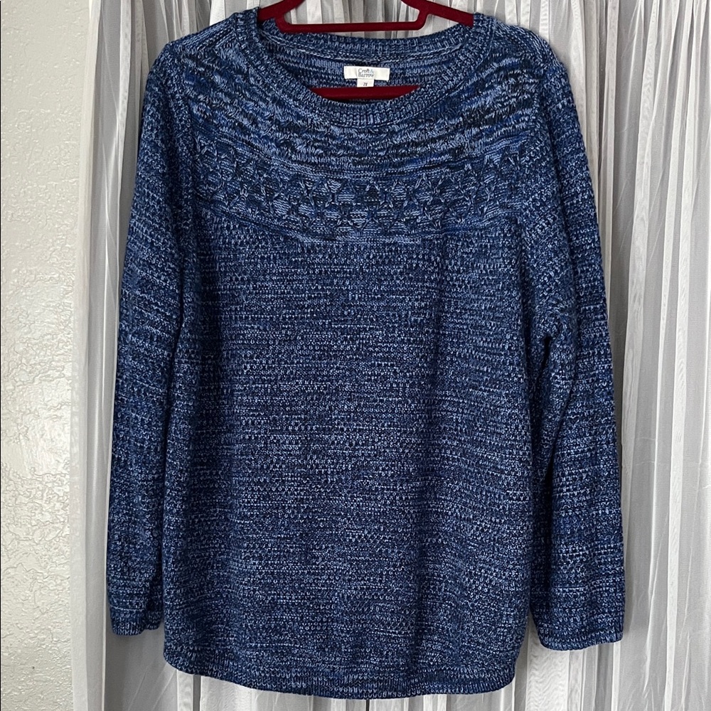 croft & barrow navy marled crewneck sweater